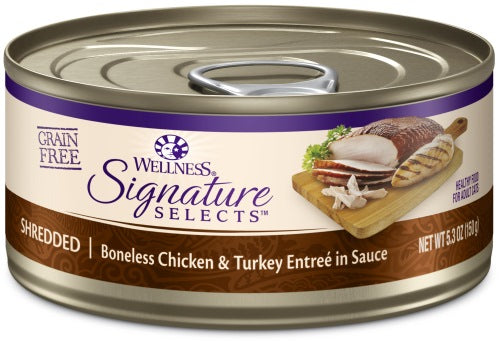 Wellness Cat Core Signature Select Shredded Chicken Turkey Entrée 5.3oz. (Case of 12)