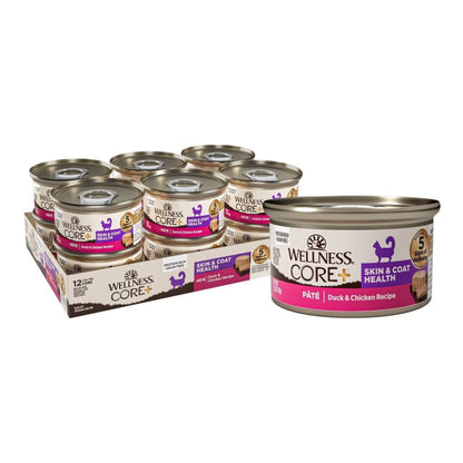 Wellness Core+ Cat Skin Coat Duck Chicken Grain-free Pate 2.8oz. (Case of 12)