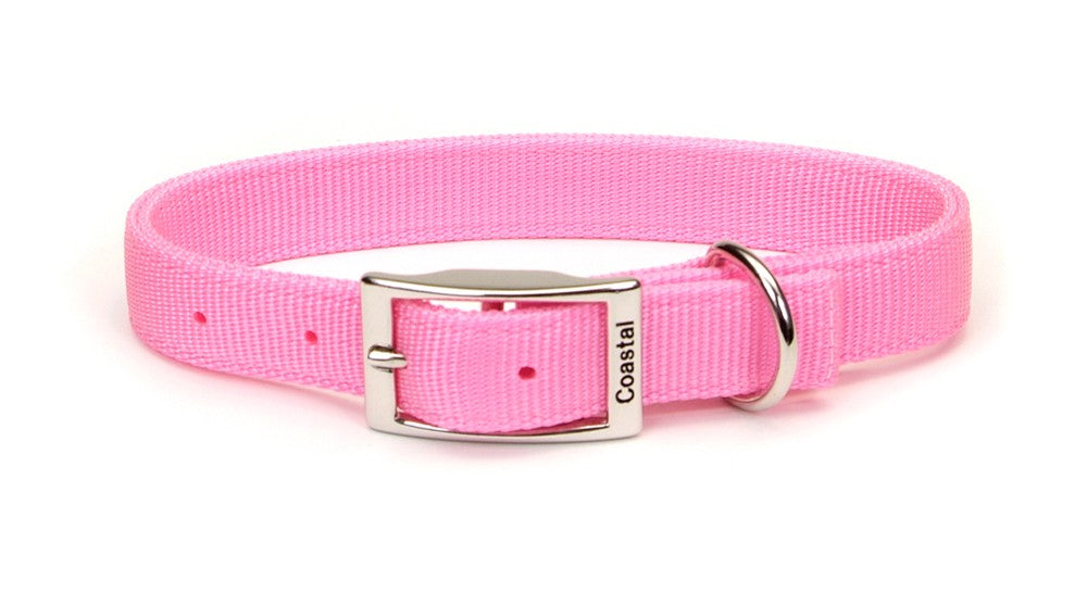 Coastal Double-Ply Nylon Dog Collar Pink Bright 1ea/1 In X 24 in