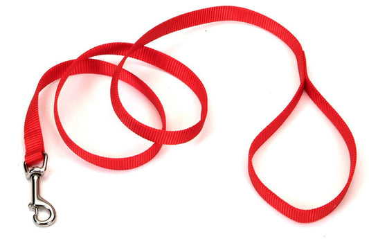 Coastal Single-Ply Nylon Dog Leash Red 1ea/3/4 In X 6 ft