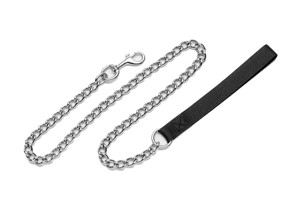 Titan Chain Dog Leash with Nylon Handle Red 1ea/2 Mm X 4 ft