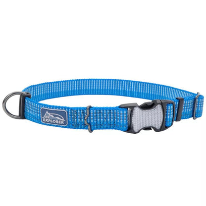 K9 Explorer Brights Reflective Adjustable Dog Collar Lake Small 5/8"x 10"-14"