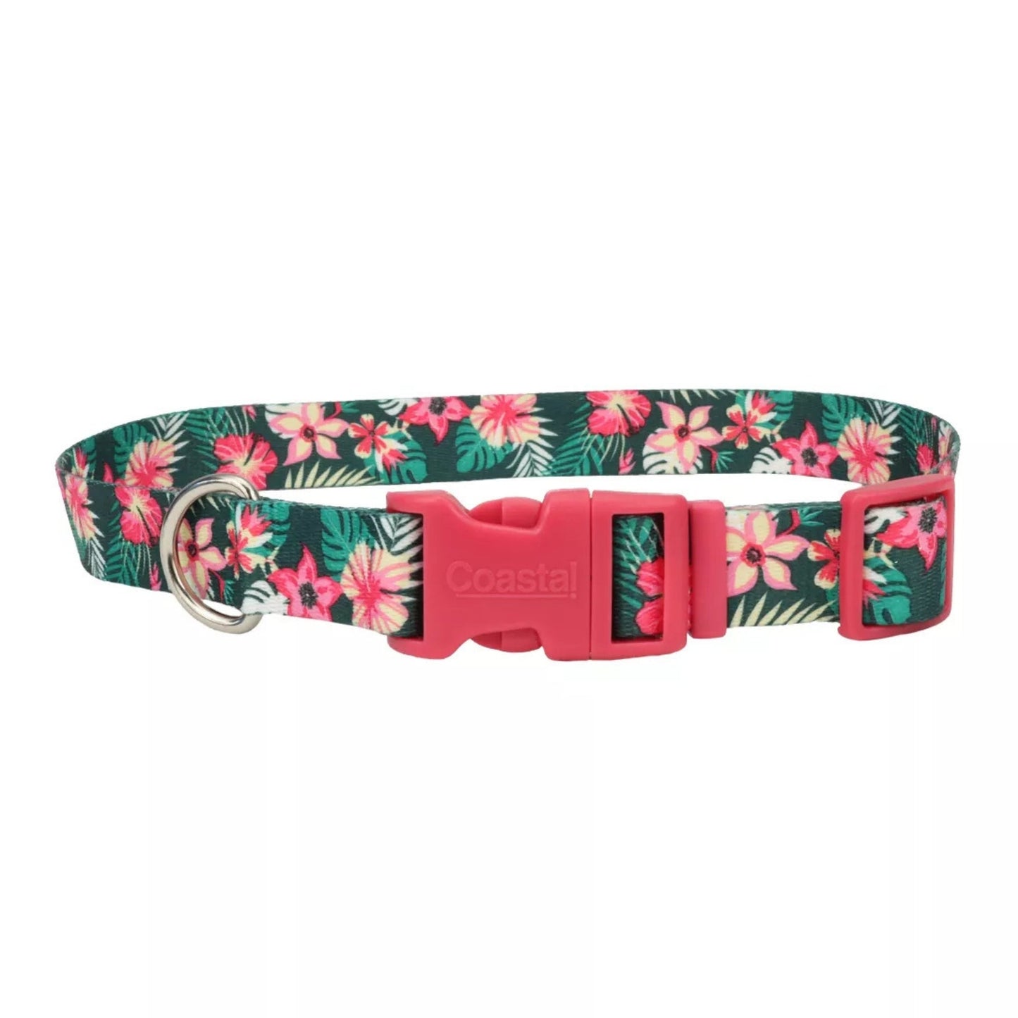 Styles Adjustable Dog Collar Tropical Flower X-Small 3/8 x 8-12 In