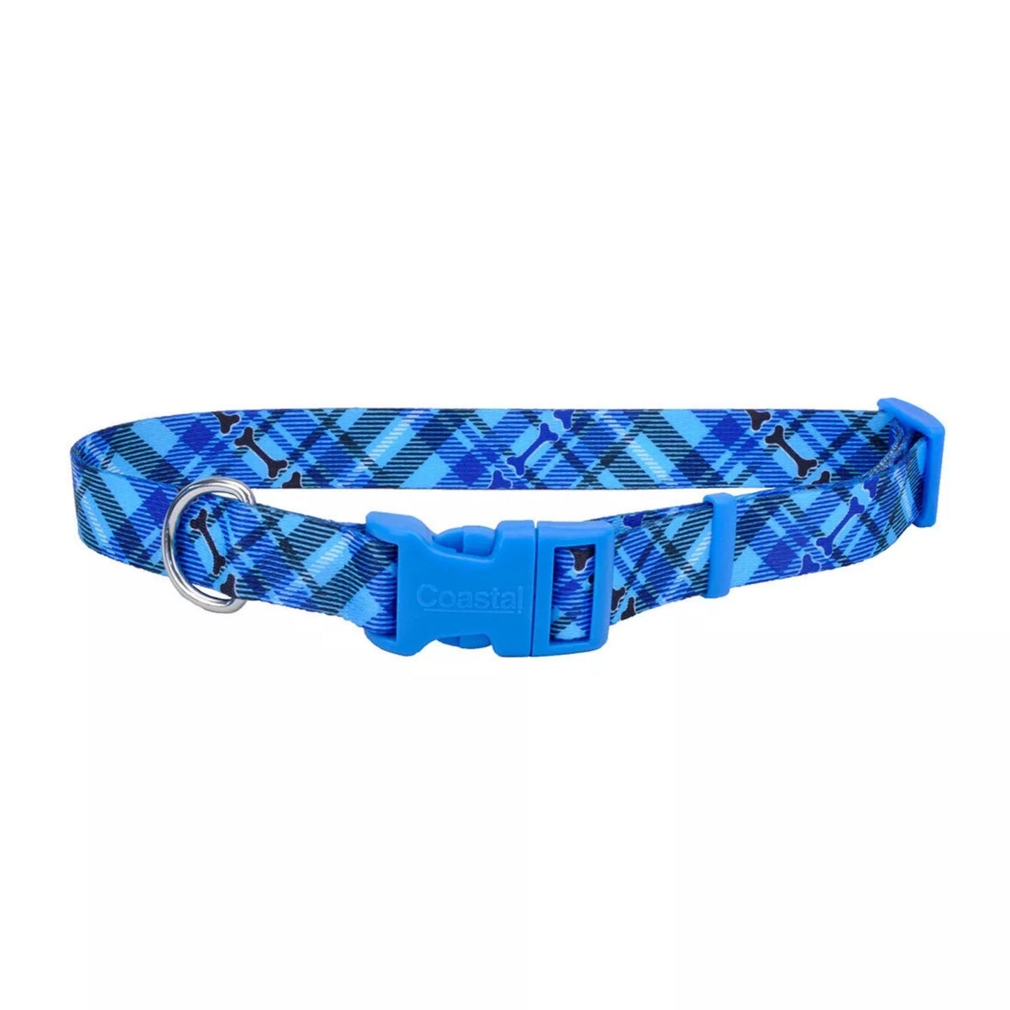 Styles Adjustable Dog Collar Plaid  X-Small 3/8 x 8-12 In