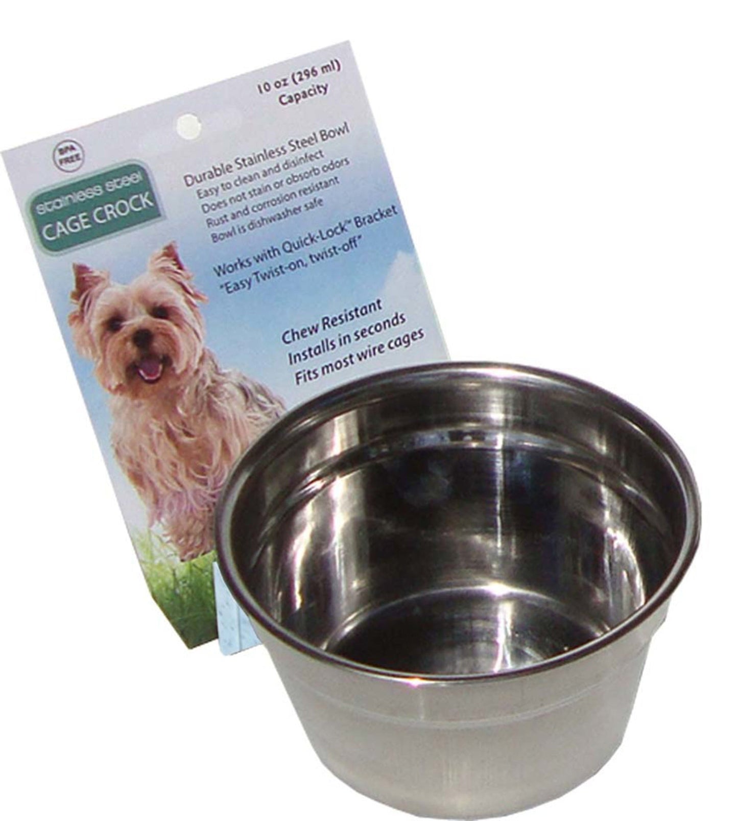 Lixit Stainless Steel Dog Crock Silver 1ea/10 oz