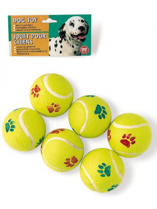 Spot Tennis Ball Dog Toy Assorted 1ea/6 pk, 2.5 in