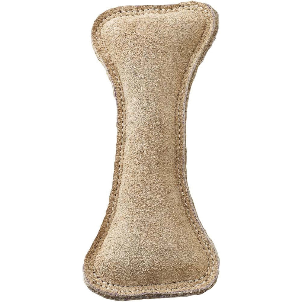 Dura-Fused Leather Bone Dog Toy Brown 9 In