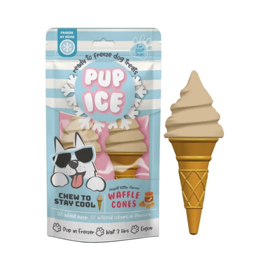 Pup Ice Waffle Cone Vanilla/Peanut Butter 2 Pk