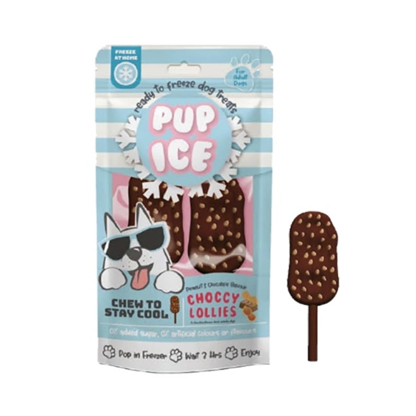 Pup Ice Choccy Lollies Peanut Butter/Chocolate 2 Pk