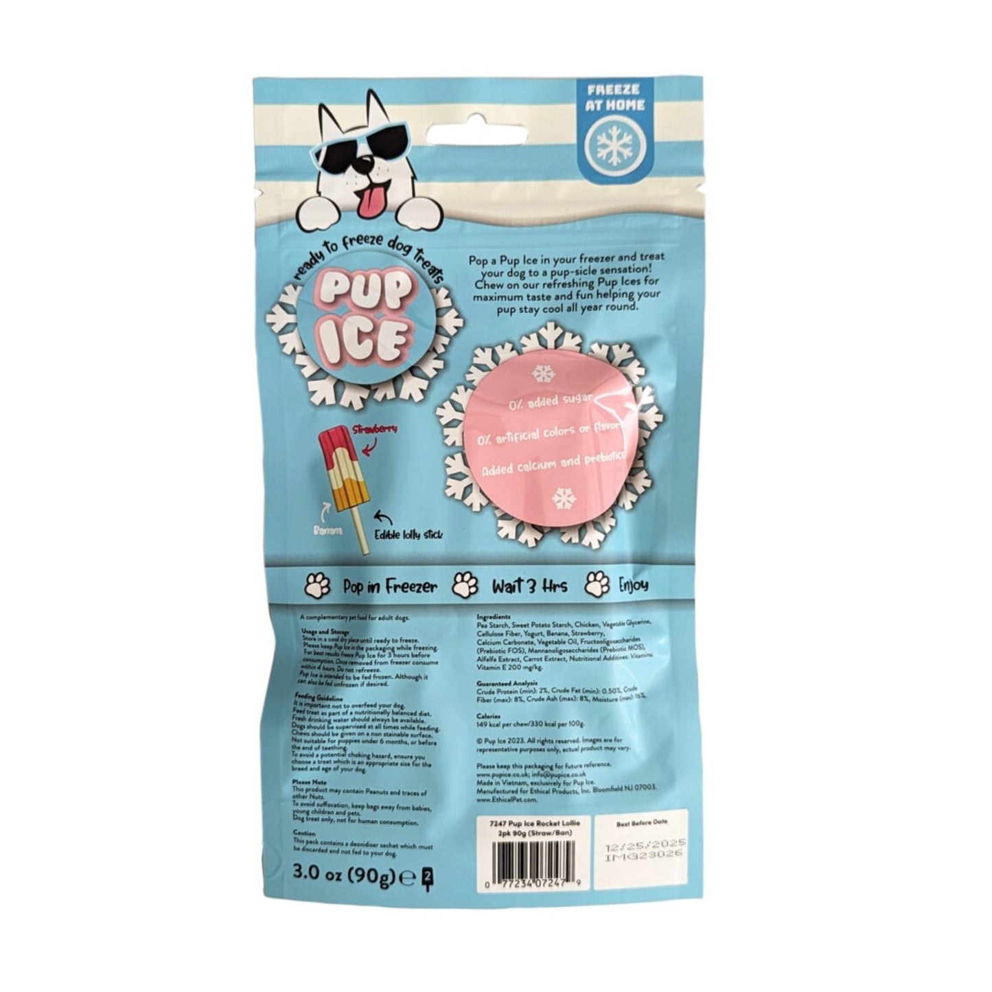 Pup Ice Rocket Lollies Strawberry/Banana 2 Pk