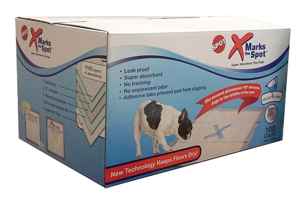 Spot X Marks The Spot Puppy Training Pads White, 1ea/100 pk, 22 In X 22 in