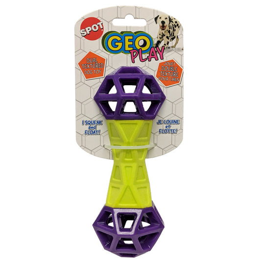 Spot Geo Play Dual Texture Dumbbell Dog Toy Assorted 1ea/7 in