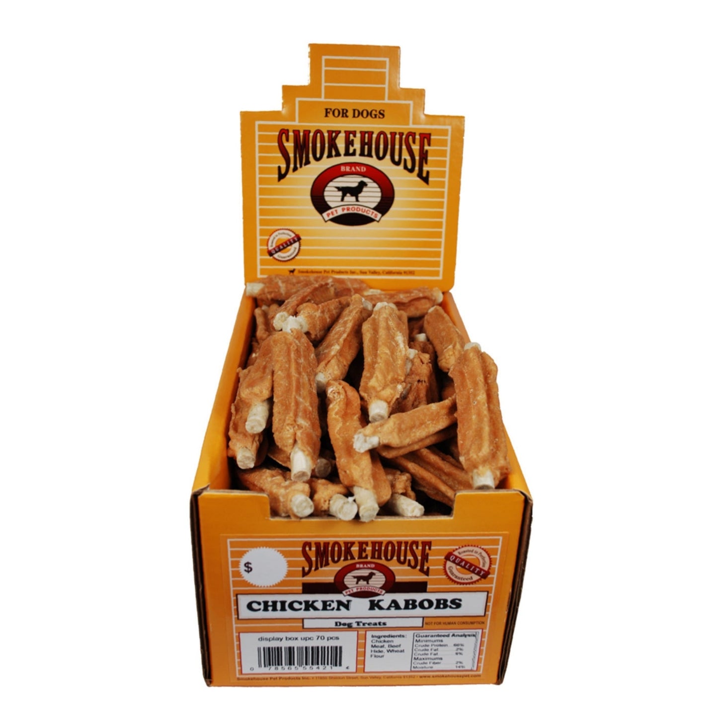 Smokehouse Chicken Kabobs Dog Treats 70ea/Display, 70 ct