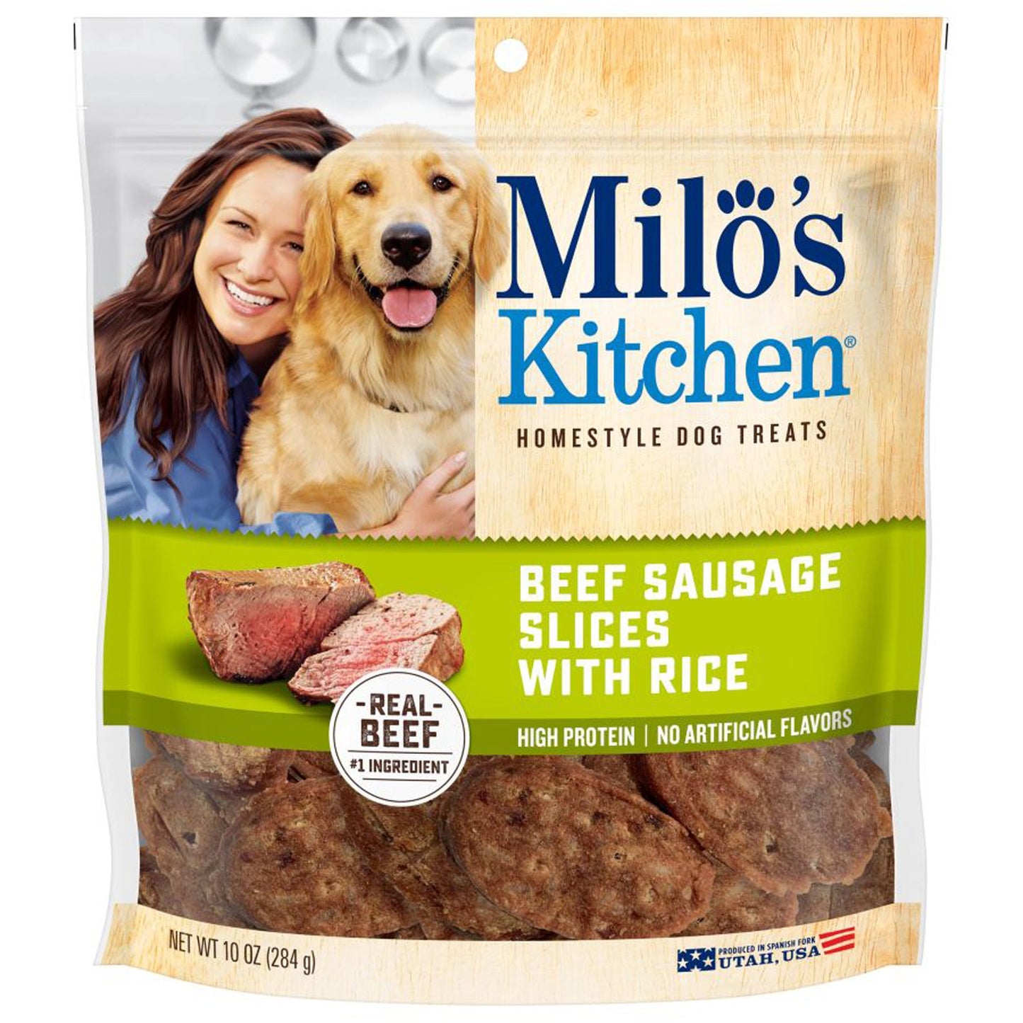 Milo's Kitchen Beef Sausage Slices with Rice Dog Treats 1ea/10 oz