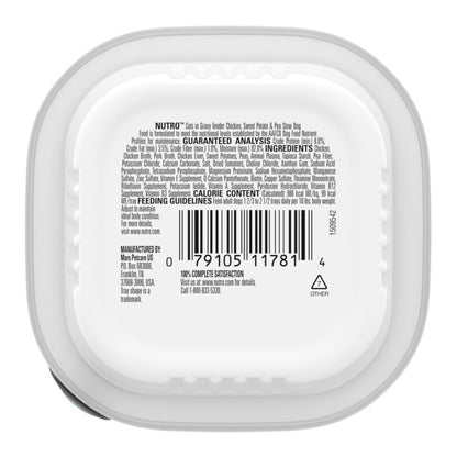 Nutro Products Grain Free Cuts in Gravy Adult Wet Dog Food Tender Chicken, Sweet Potato & Pea Stew 3.5oz. (Case of 24)