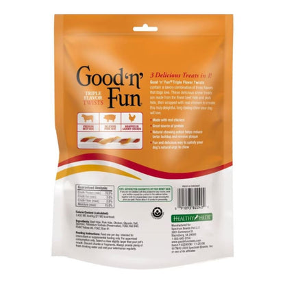 Good 'N' Fun Triple Flavor Twist Pork/Beef/Chicken 22Pk