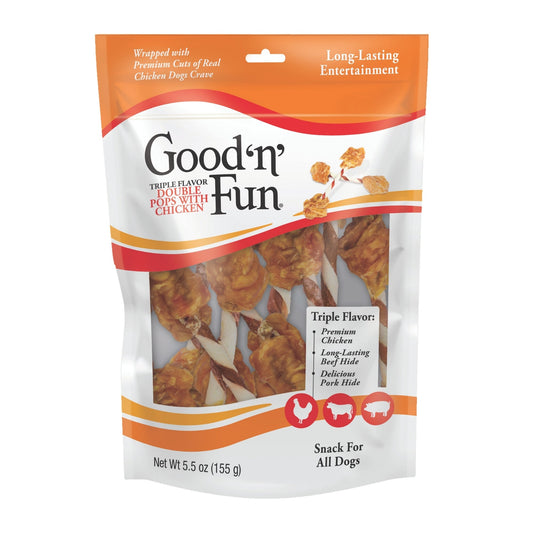 Good 'N' Fun Triple Flavor Double Pops Pork/Beef/Chicken 5.5oz.