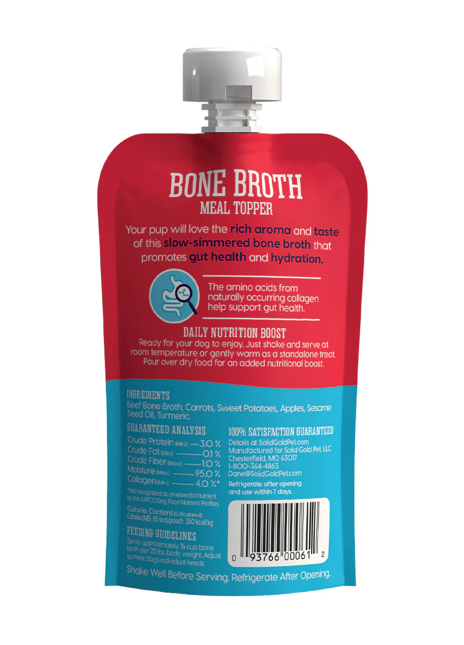 Solid Gold Dog Pouch Bone Broth Beef 8oz.