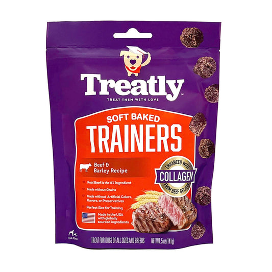 Treatly Soft Baked Trainers Dog Treats Beef & Barley, 1ea/5oz.