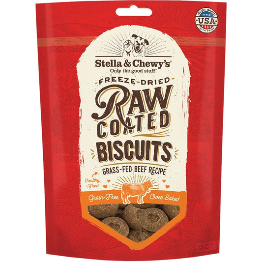 Stella And Chewys Dog Raw Coated Biscuits Beef 9oz.