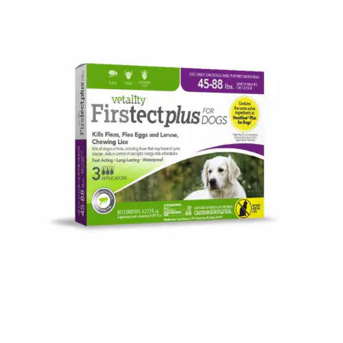 Vetality Firstect Plus Flea & Tick for Dogs 1ea/45-88 lb, 3 ct