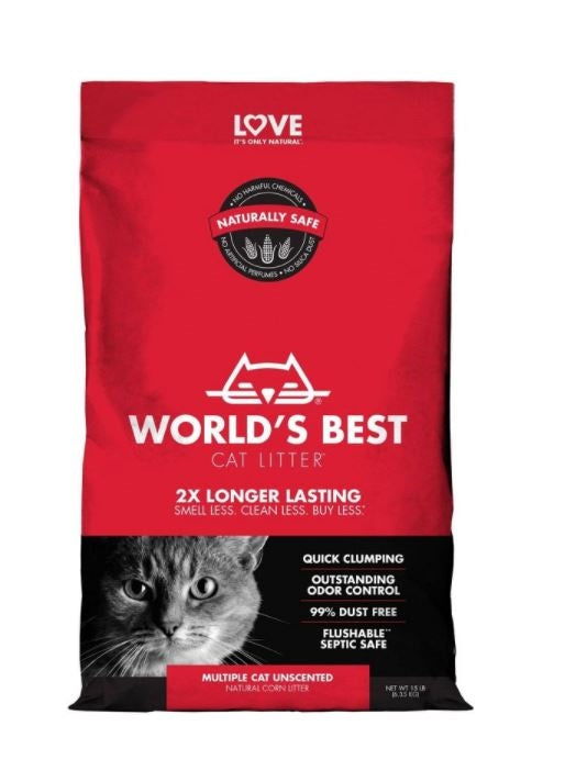 World's Best Cat Litter Multiple Cat Unscented Cat Litter 1ea/15 lb