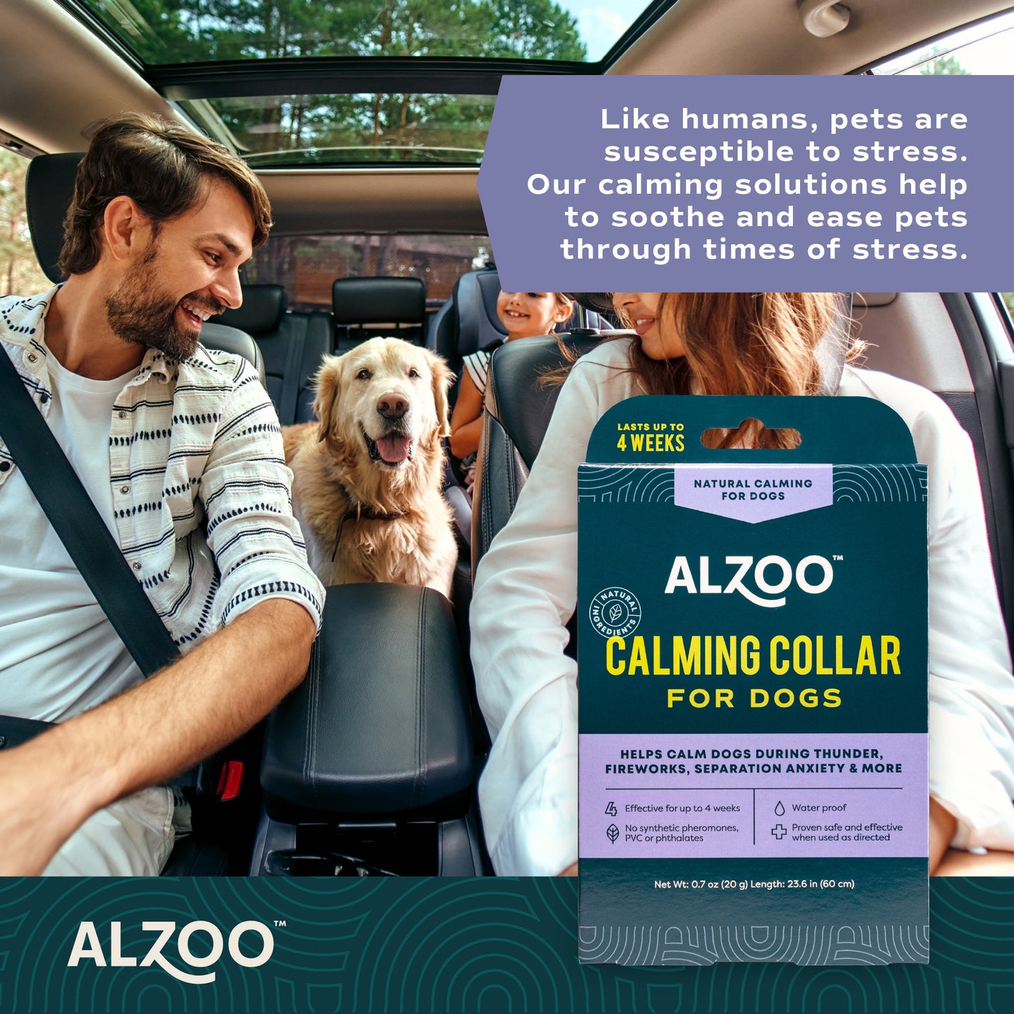 Alzoo Plant-Based Calming Collar Dog 23.6In.