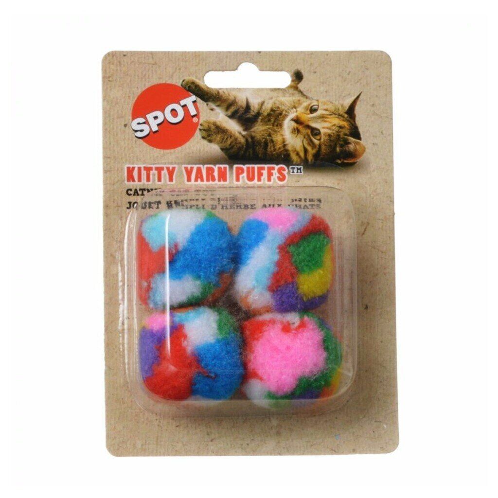 Spot Kitty Yarn Puffs Catnip Toy Assorted 1.5 in 4 Pack Small