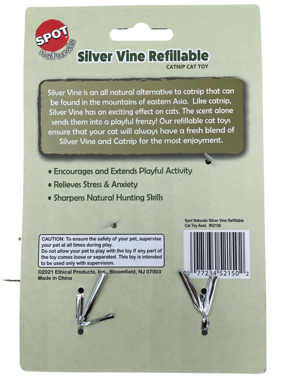 Spot Silver Vine Refillable Cat Toy Assorted Assorted 4in