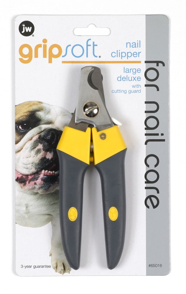 JW Pet Deluxe Dog Nail Clipper Grey/Yellow 1ea/LG