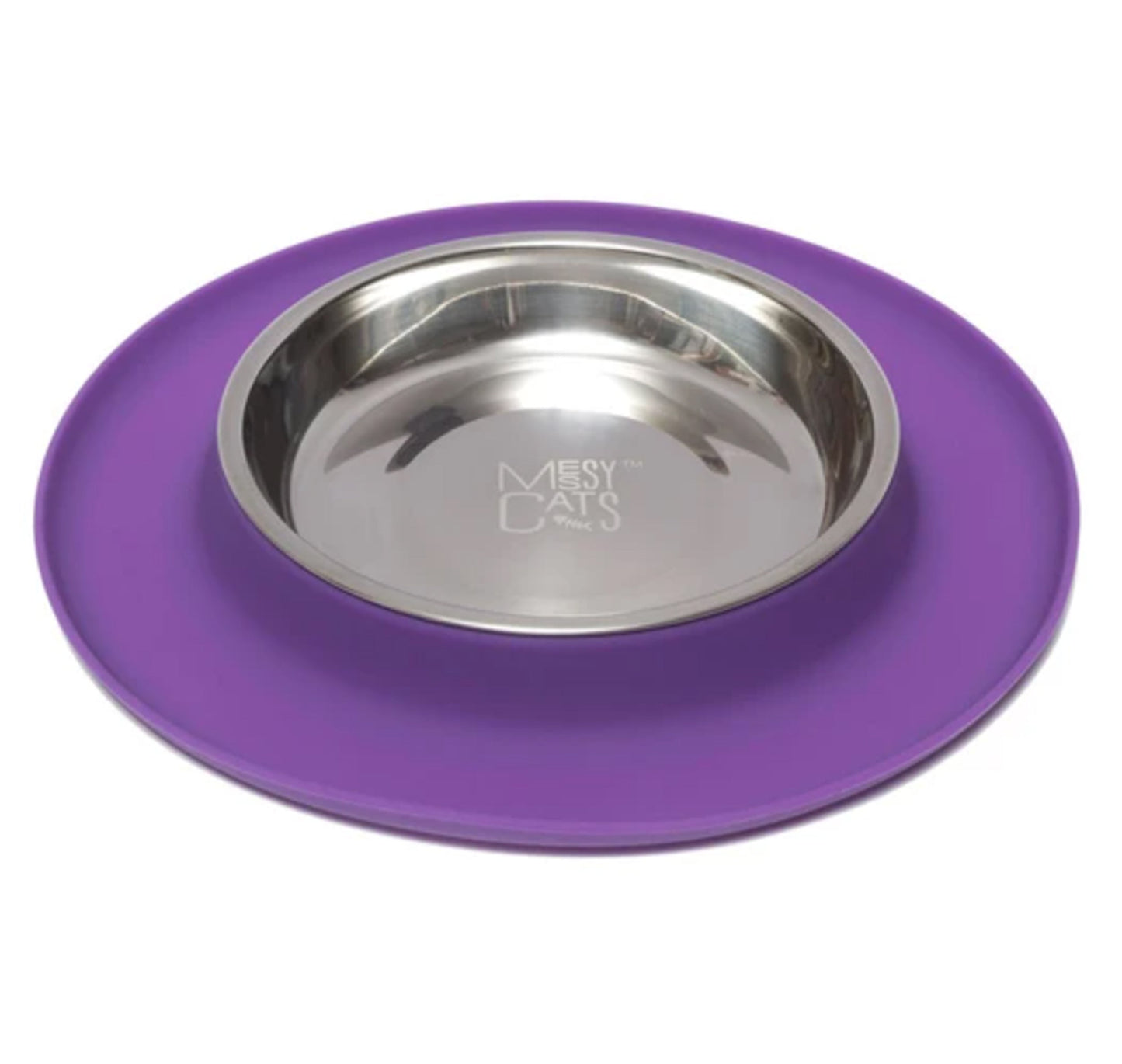 Messy Mutts Cat Feeder Silicone Purple