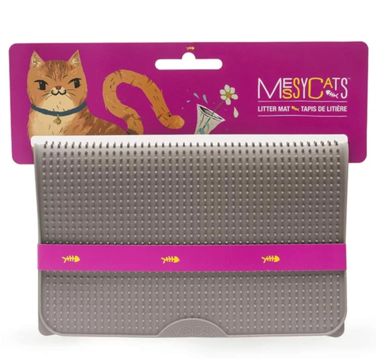 Messy Mutts Cat Litter Mat Grey