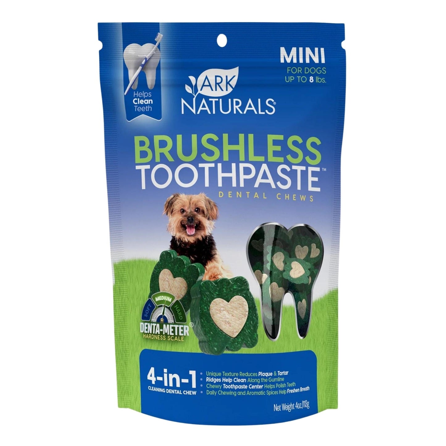 Ark Naturals Breath-Less Brushless Toothpaste Mini Dog & Cat Chews, 4-oz. Bag