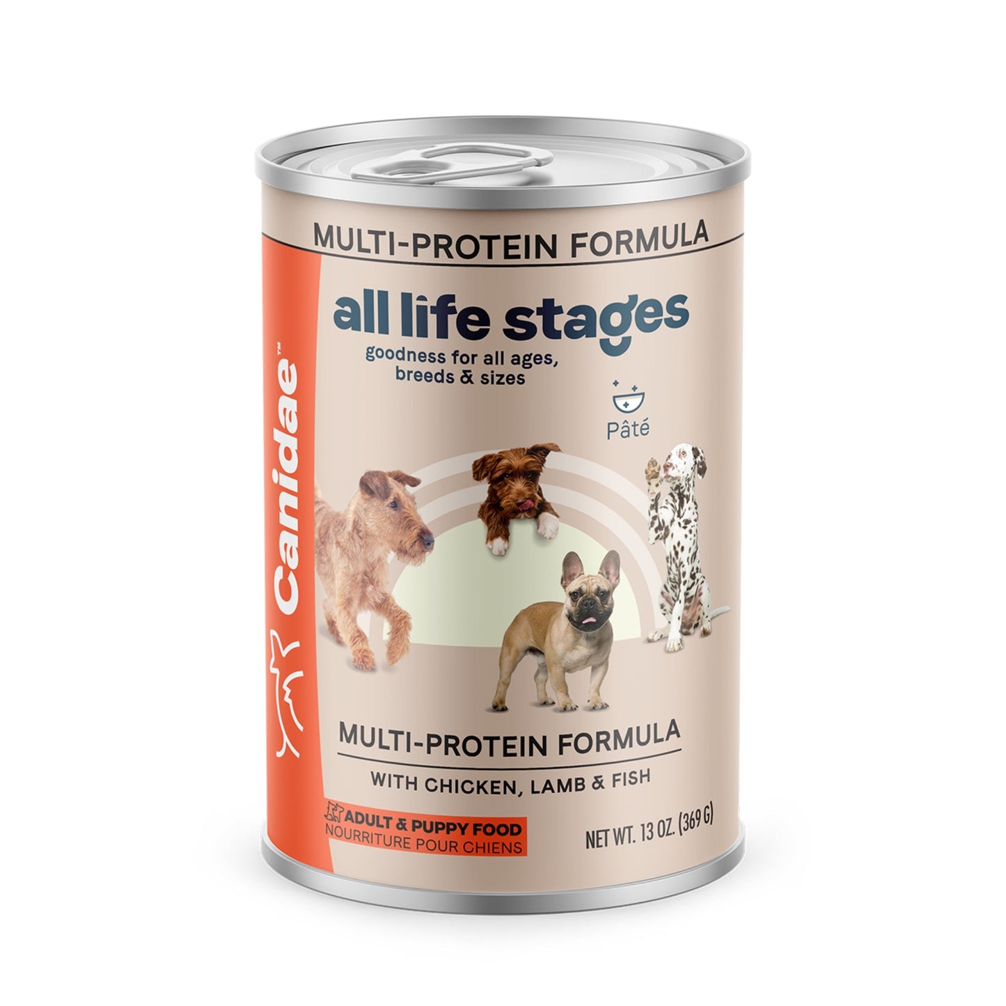 All Life Stages Multi-Protein Canned Dog Food Chicken/Lamb/Fish 13oz. (Case of 12)