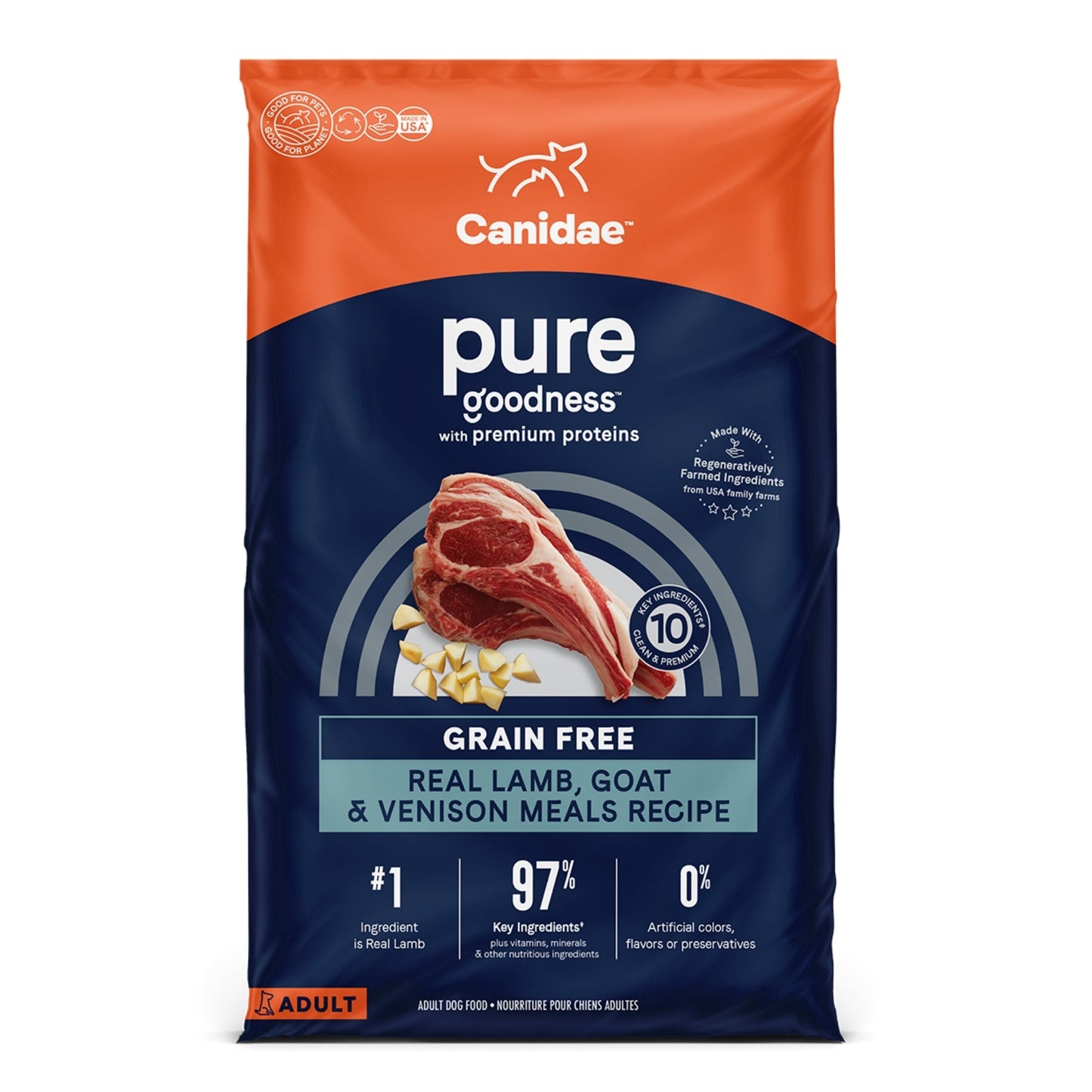 Pure Grain Free Dog Food Lamb/Goat/Venison  22 Lb