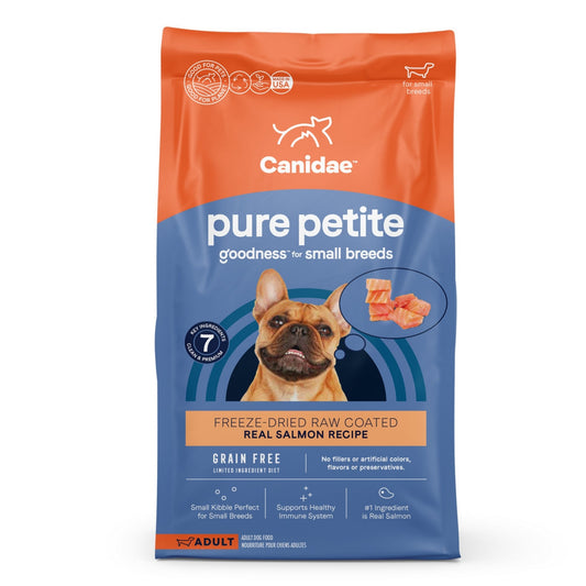 Pure Petite Small Breed Raw Coated Grain Free Dog Food Fresh Salmon 4 Lb