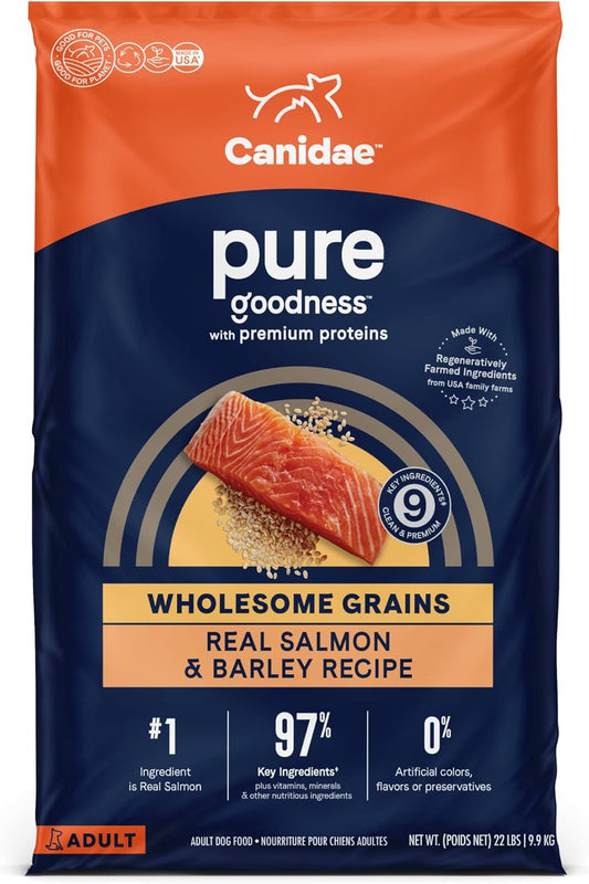 Pure Dog Food with Wholesome Grains  Salmon/Barley 22 Lb