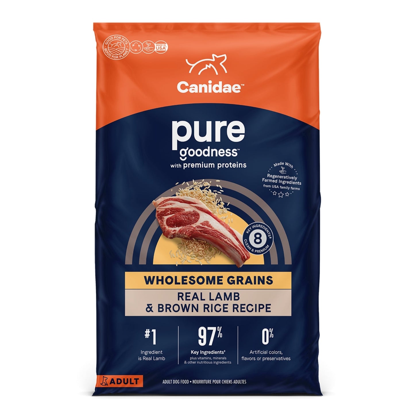 Pure Dog Food with Wholesome Grains Lamb/Brown Rice 4 Lb