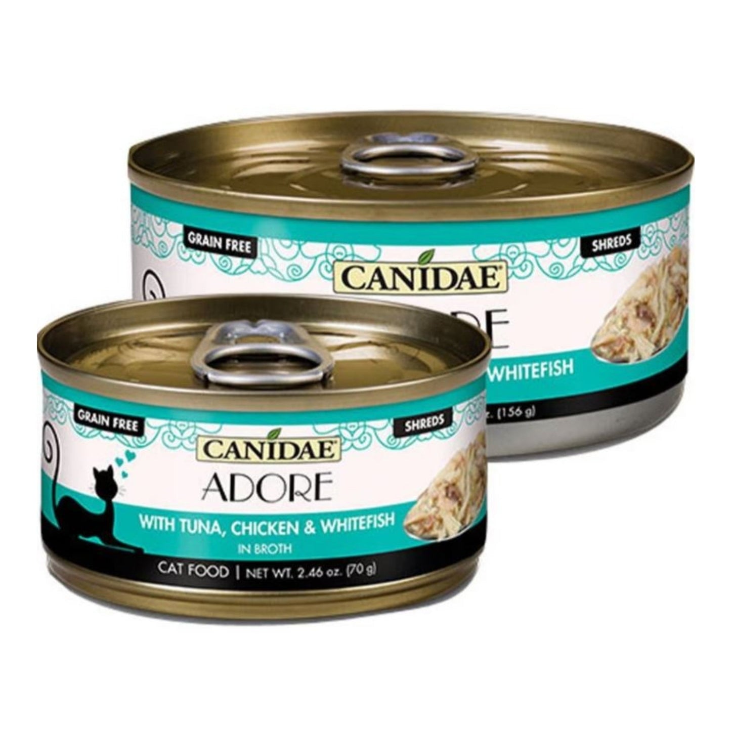 Adore Pure Canned Grain Free Cat Food In Broth Tuna/Chicken/Whitefish 2.46oz.(Case of 24)