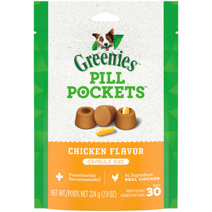 Greenies Pill Pockets for Capsules Chicken 1ea/30 ct, 7.9 oz