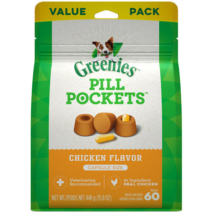 Greenies Pill Pockets for Capsules Chicken 1ea/60 ct, 15.8 oz