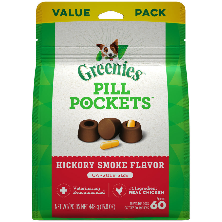 Greenies Pill Pockets for Capsules Hickory Smoke 1ea/60 ct, 15.8 oz