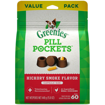 Greenies Pill Pockets for Capsules Hickory Smoke 1ea/60 ct, 15.8 oz