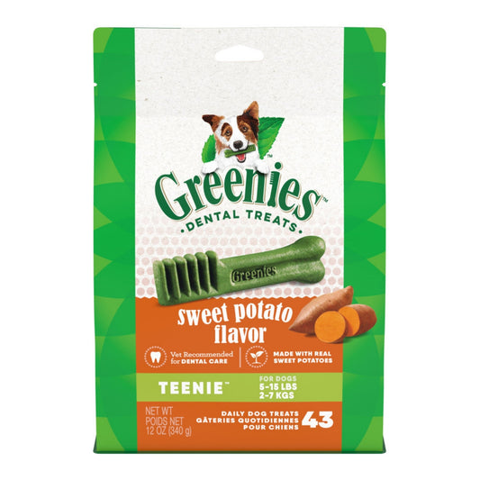 Greenies Dog Dental Treats Teenie Sweet Potato 1ea/12 oz, 43 ct