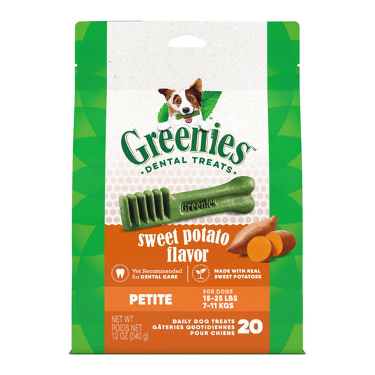 Greenies Dog Dental Treats Petite Sweet Potato 1ea/12 oz, 20 ct