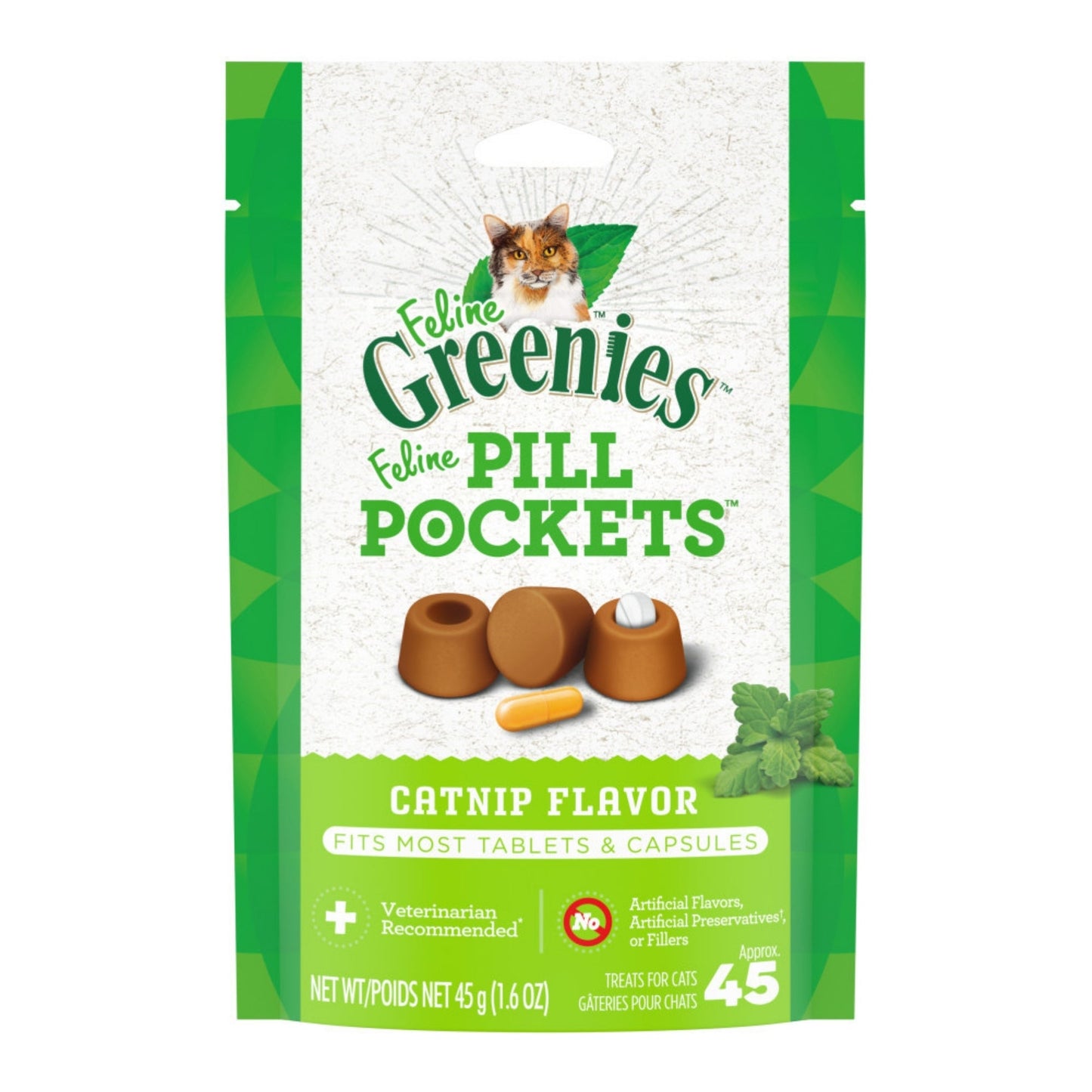 Greenies Feline Pill Pockets Cat Treats Catnip 1ea/1.6 oz