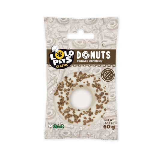 A & E Cages LoLo Pets Bakery Gourmet Donut Dog Treat Vanilla, 1ea/One Size