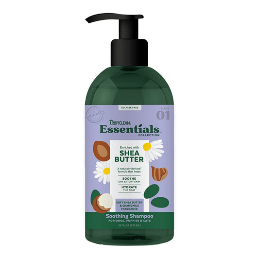 TropiClean Essentials Shea Butter Shampoo for Dogs, Puppies & Cats 1ea/16 oz