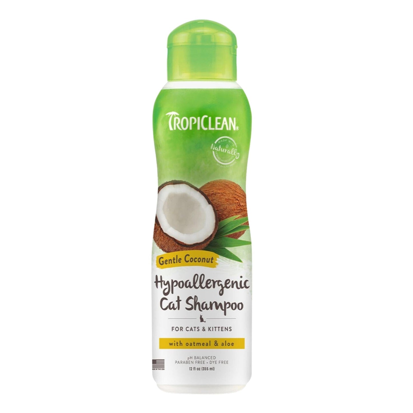 TropiClean Gentle Coconut Hypoallergenic Cat & Kitten Shampoo 1ea/12 oz