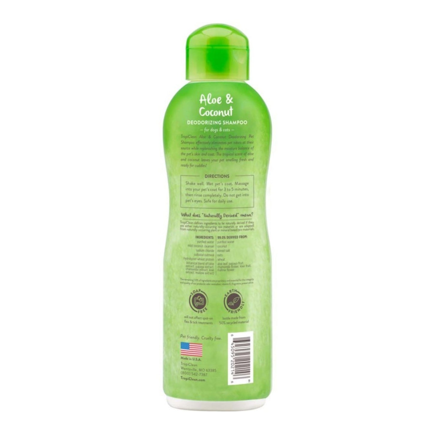 TropiClean Aloe & Coconut Deodorizing Shampoo for Pets 1ea/20 fl oz